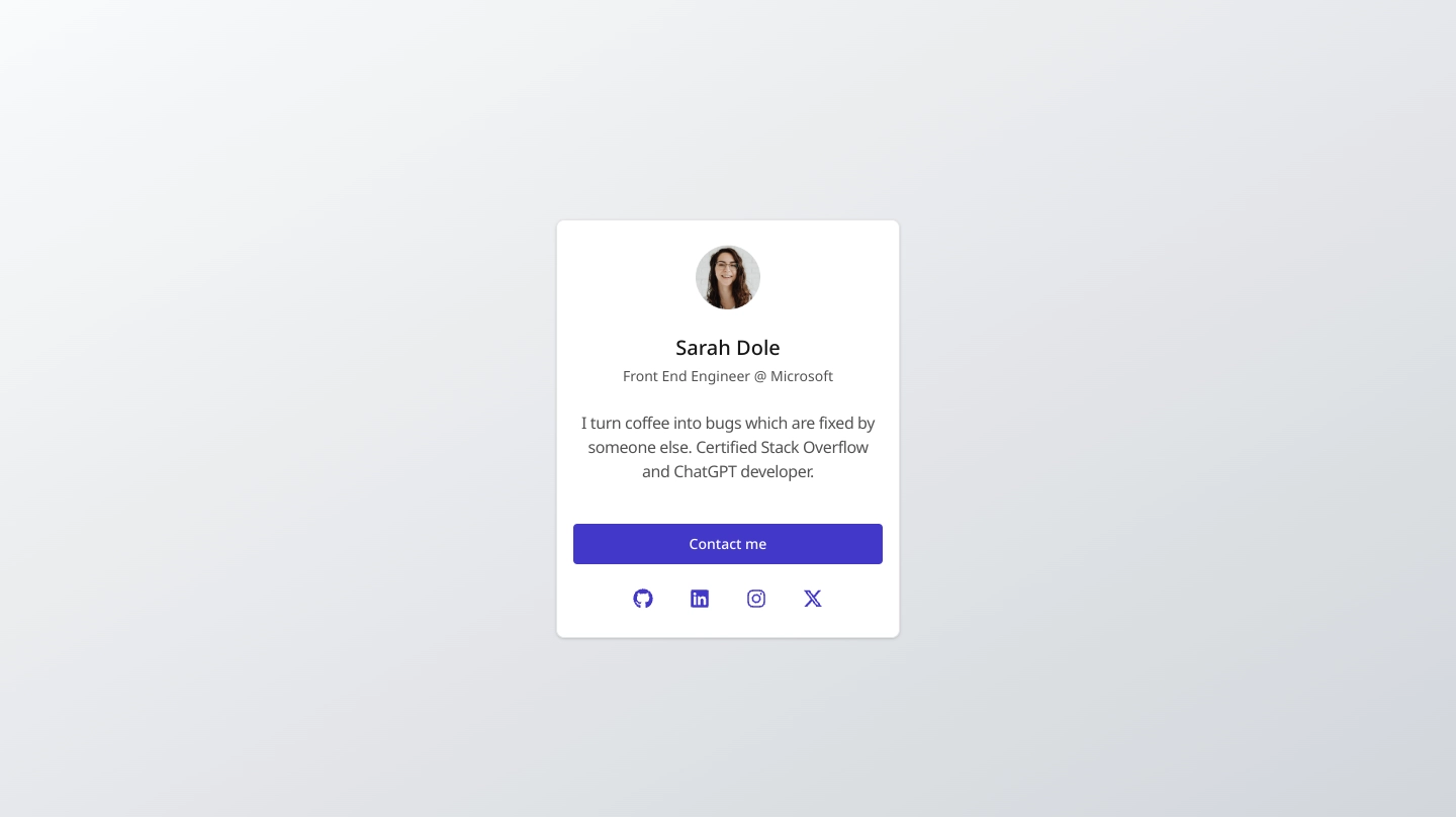 Profile Card using React and TailwindCSS | nabeelhassan | Profile Card ...