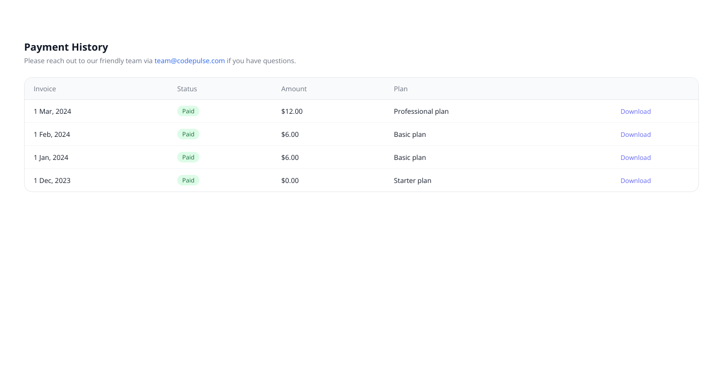 Billing History Section (Angular) | 416328fd | Billing History Section ...