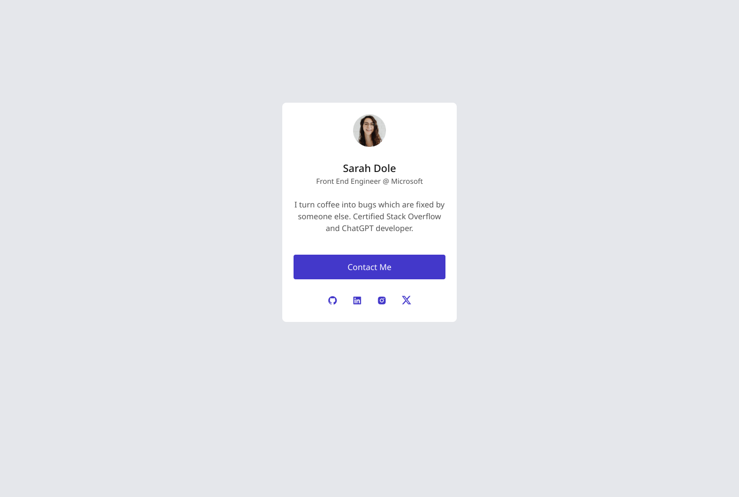 Responsive Profile Card with HTML, CSS and Tailwind | michelySerras ...